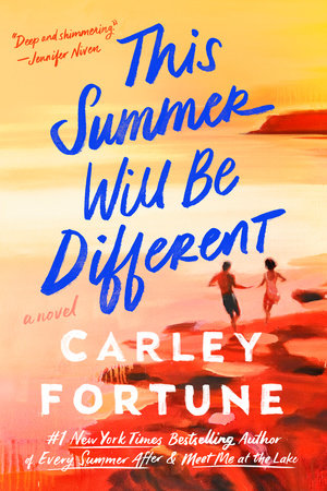 This orange, yellow, and reddish cover features a couple holding hands on some beach cliffs