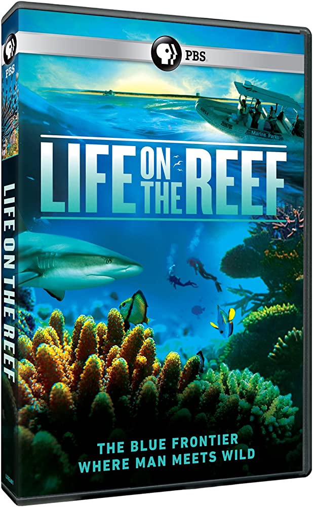 The bright blue-green DVD cover features the colorful image of an underwater reef.