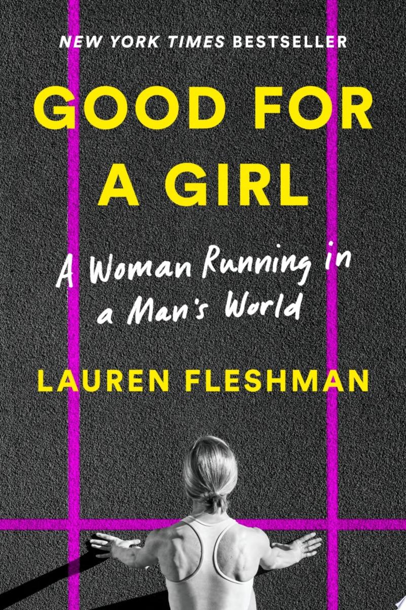 Dark grey background with purple lines bisecting across it. The figure of a woman hunches at the bottom of the cover preparing to take off for a run.
