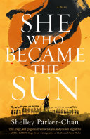 an army of soldiers stands against a bright yellow cover. A black banner waves across a giant orange sun. 