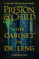 Two blue cabinet doors are featured on the dark cover. One door is slightly open and the cabinet is emitting a green vapor/smoke. The title "The Cabinet of Dr. Leng" is layered over the cabinet in gold lettering. 