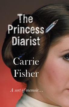 Carrie Fisher as Princess Leia's face partially graces the cover. What takes up most of the front is actually one of Leia's gigantic space buns (with a pencil photo shopped in). One of Fisher's eyes and the corner of her mouth appear just along the book's edge. 