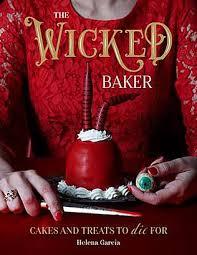 The torso of a woman in a red dress graces the cover, sitting behind a cake with legs while holding a candy eyeball.