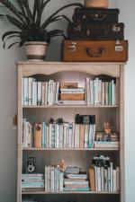 Picture of small bookshelf with books.