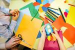 children doing paper crafts